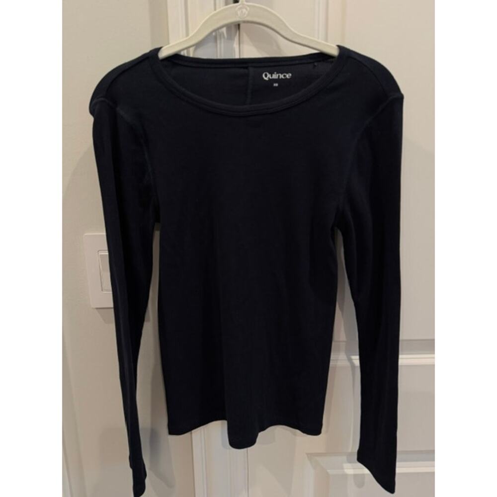 Quince NWOT XS Bundle SuperSoft Fleece Shorts & Organic Rib Long Sleeve Tee - Picture 10 of 16